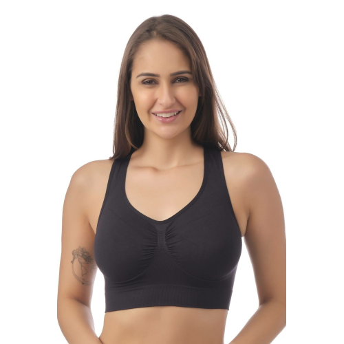 Doce Cravo Seamless Toparlayıcı Sporcu Sütyen 11604001 Siyah - XL