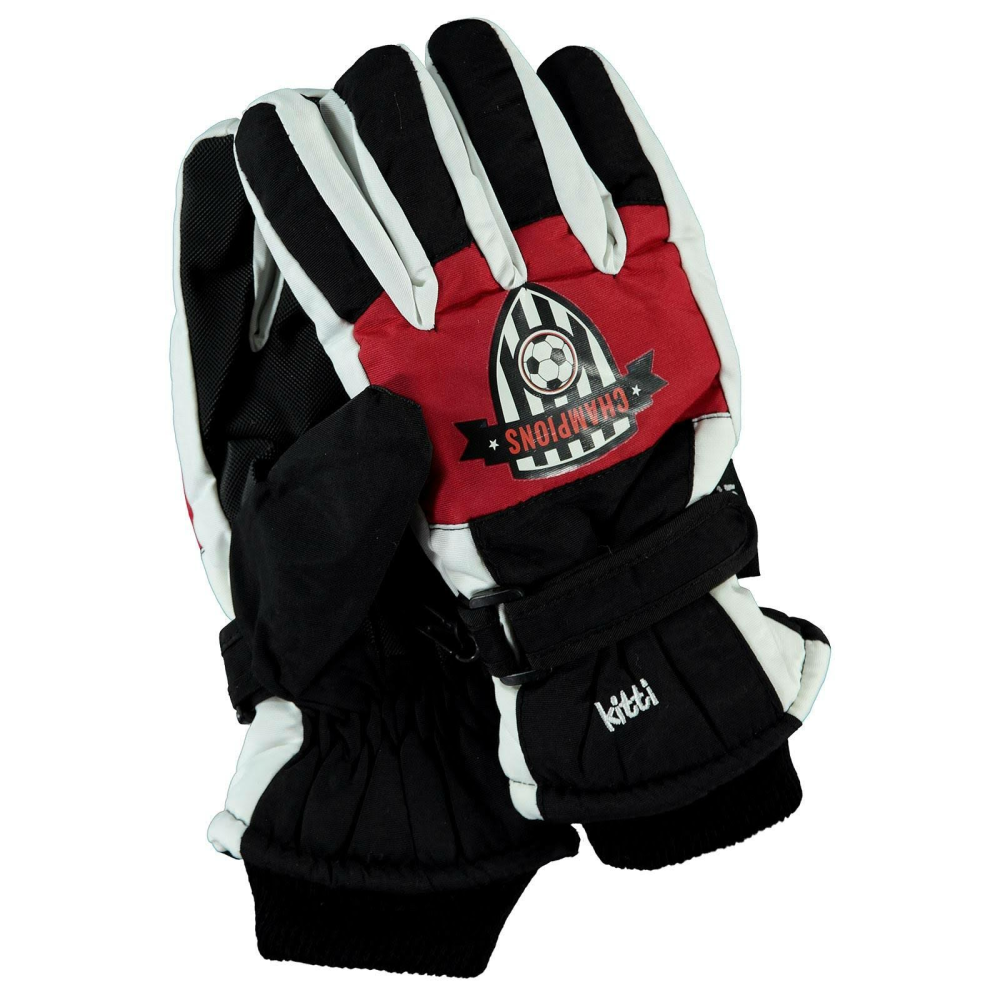 Kitti Erkek Çocuk Kar Eldiveni 9-16 Yaş Siyah