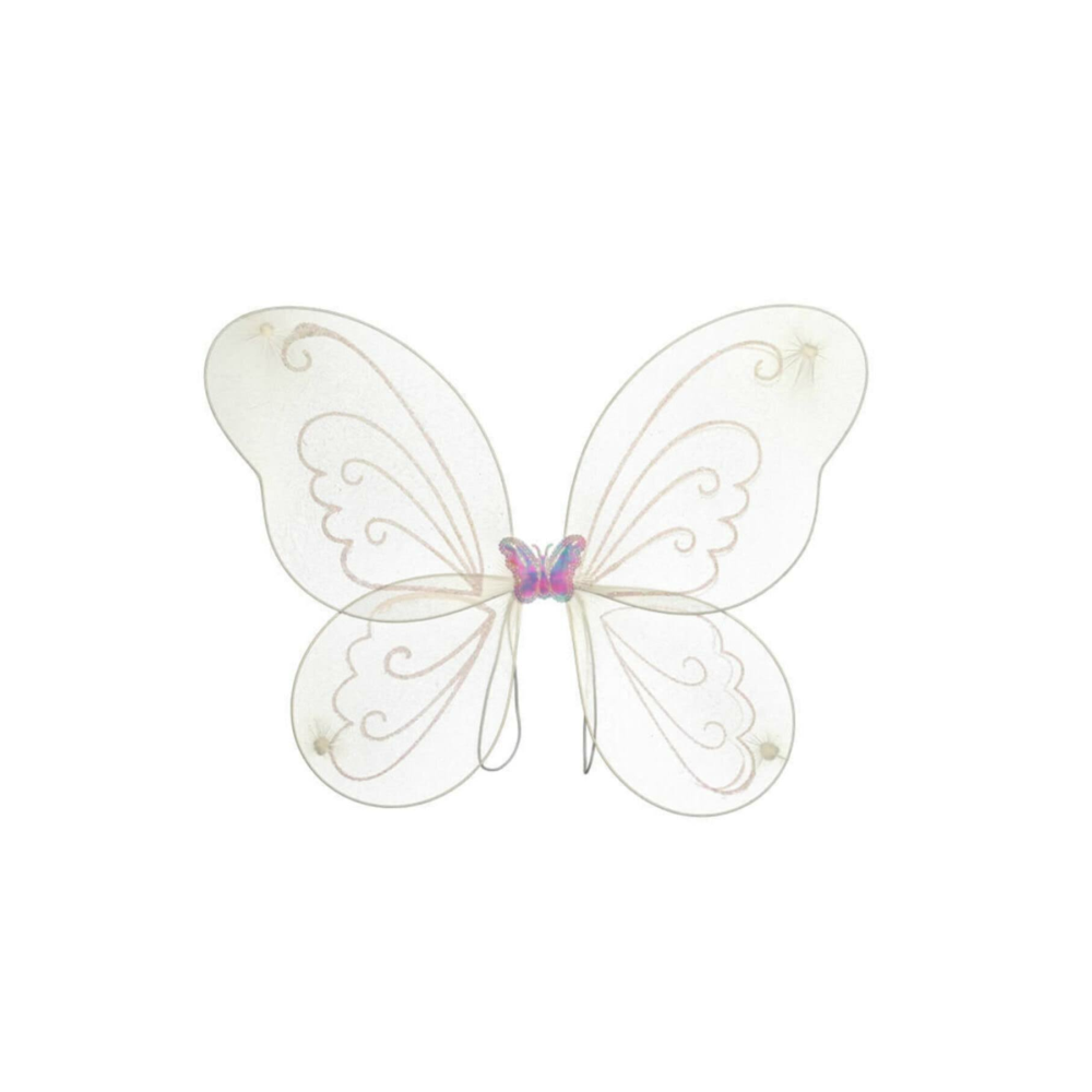 Kelebek Kanat, Asa Ve Taç 3'lü Set - Beyaz