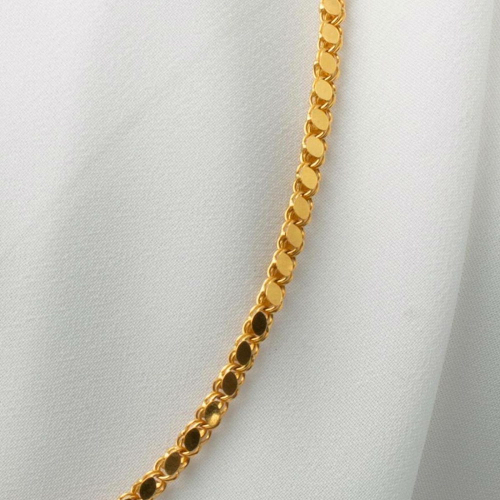 Bilezikci Pullu 22 Ayar Altın Zincir 70 cm