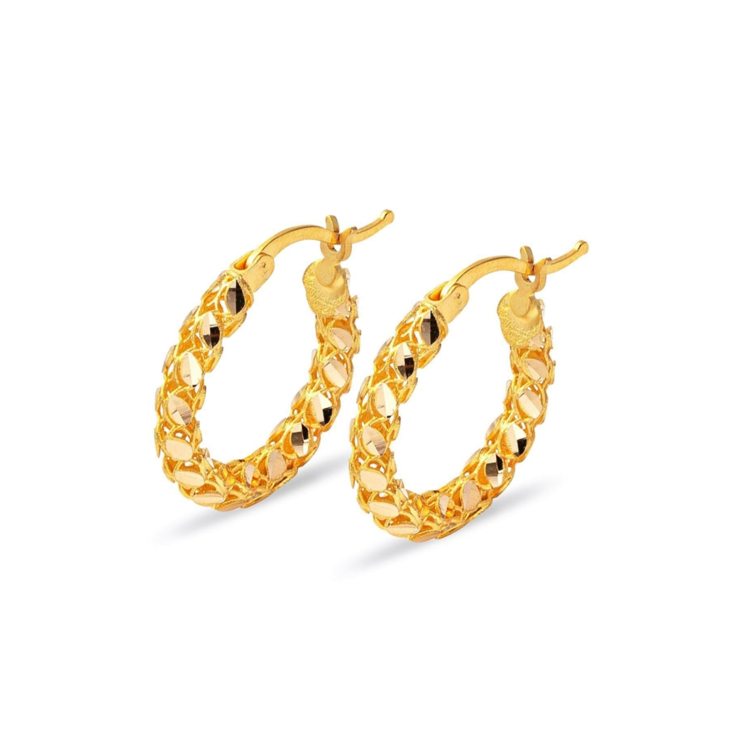 Bilezikci Pullu 22 Ayar Altın Halka Küpe