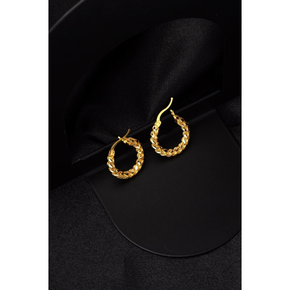 Bilezikci Pullu 22 Ayar Altın Halka Küpe