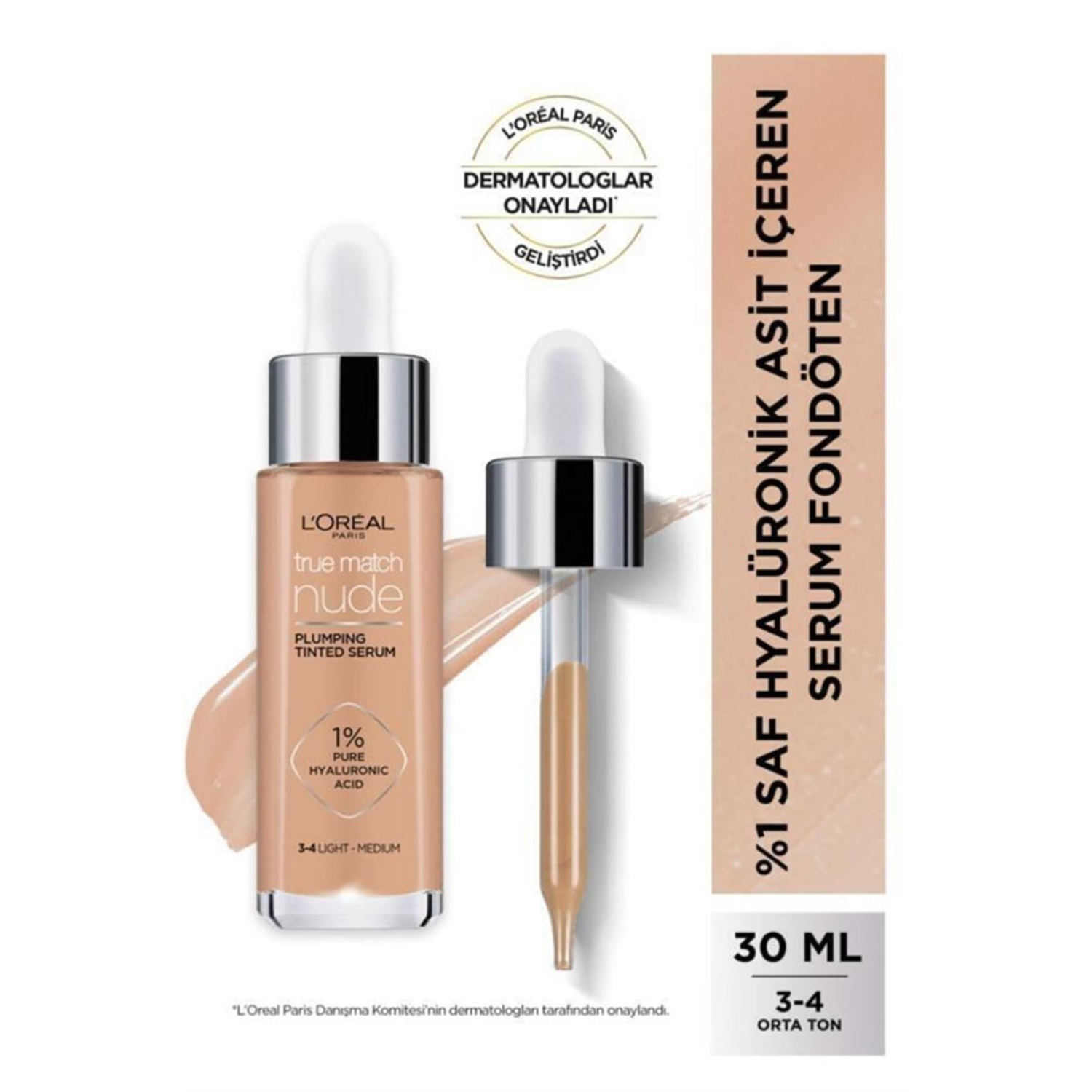 Loreal Paris True Match Nude Fondöten Serum 3-4 Light Medium
