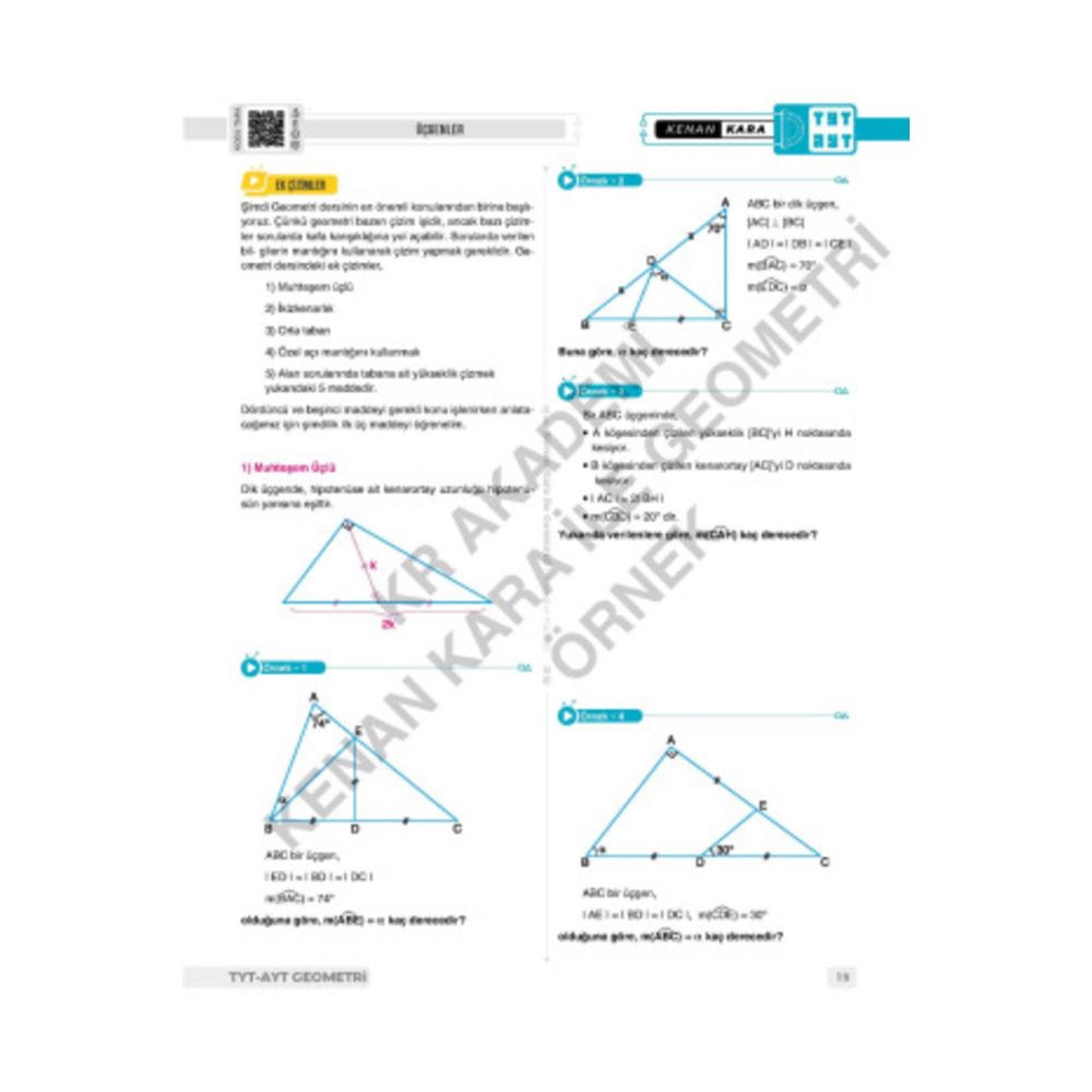 Kenan Kara İle TYT AYT Geometri Video Ders Kitabı KR Akademi