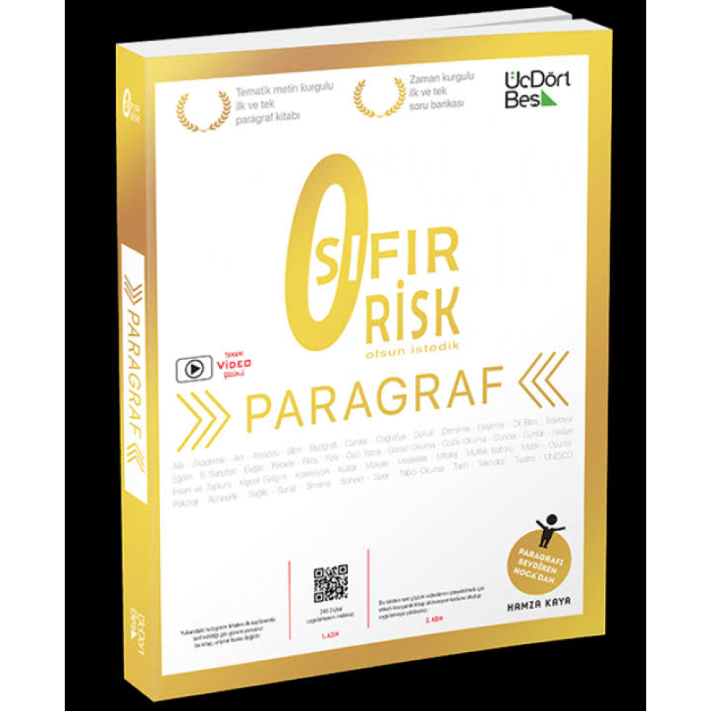 TYT Paragraf Sıfır Risk Soru Bankası Üçdörtbeş Yayınları