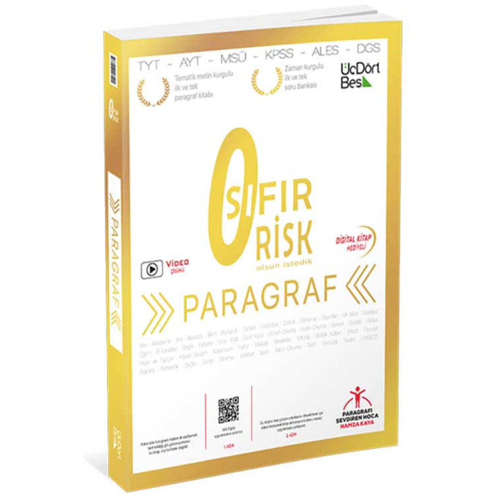 TYT Paragraf Sıfır Risk Soru Bankası Üçdörtbeş Yayınları