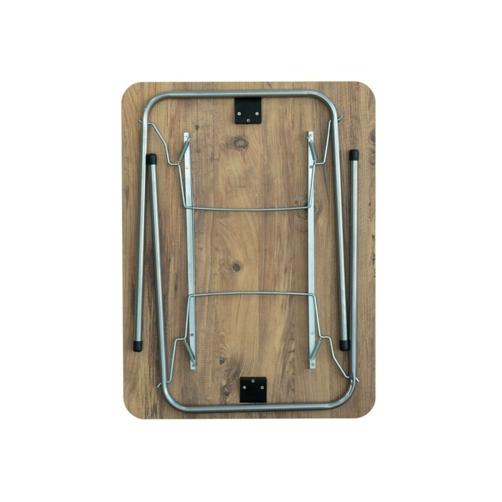 Bofigo 60X80 Çam Desenli Katlanır Masa Balkon Bahçe Kamp Masası Piknik Masası