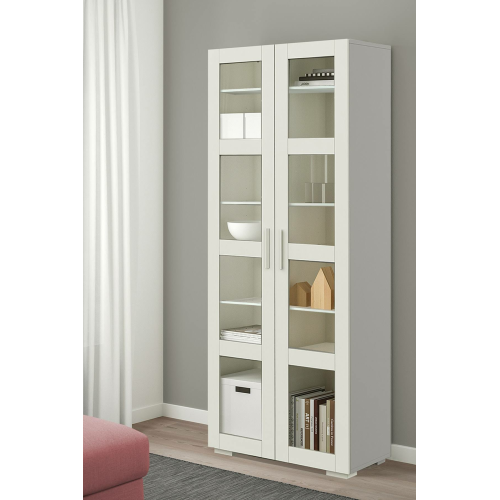 DEKOREX Bfe-211-beyaz -iki Cam Kapaklı Yüksek Büfe