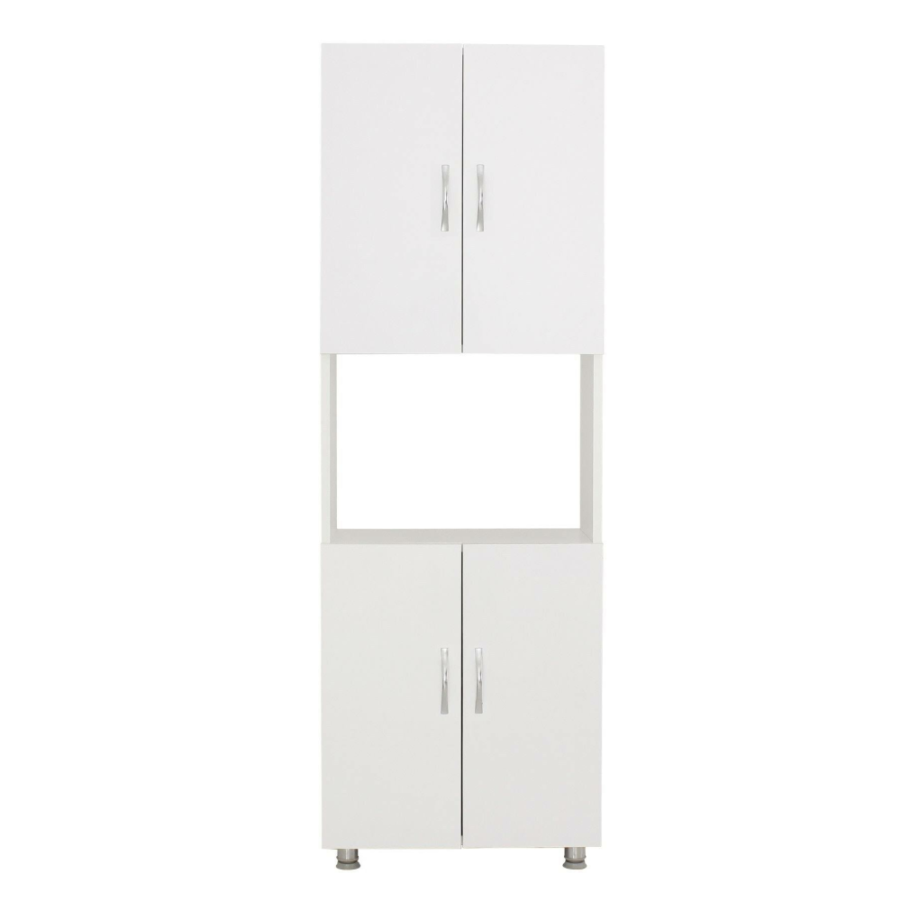 Dienni Beyaz Dört Kapaklı Bölmeli Çok Amaçlı Dolap