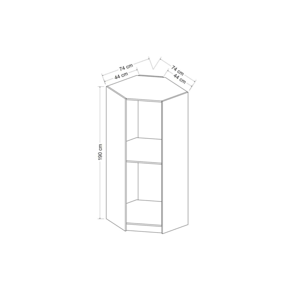 Minar Kale Beyaz Tek Kapaklı Köşe Zincir Dolap
