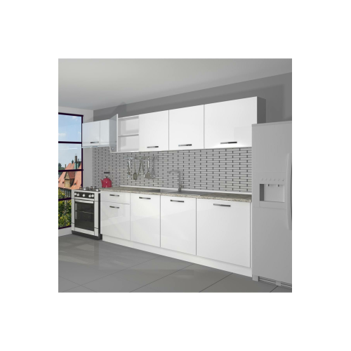 Decoraktiv Smart 280 Hazır Mutfak Dolabı - Tezgah Dahil - Parlak Beyaz