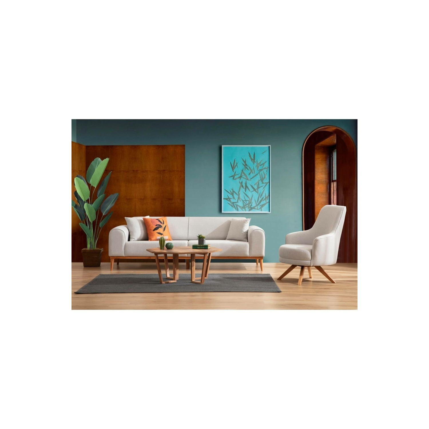 Vivense Kapris Koltuk Takımı, Krem