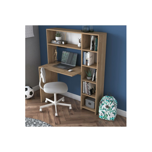 Rani HA104 Kitaplıklı Raflı Bilgisayar Çalışma Masası Sepet Ceviz