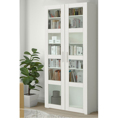 Dekorex KTP-211-C-BEYAZ -Cam Kapaklı Kitaplık - Beyaz