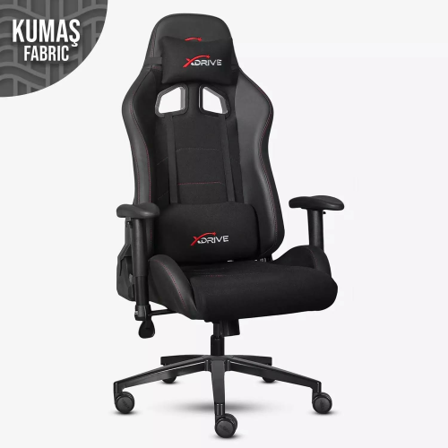 xDrive 15'Li Profesyonel Oyuncu Koltuğu Kumaş Siyah/Siyah