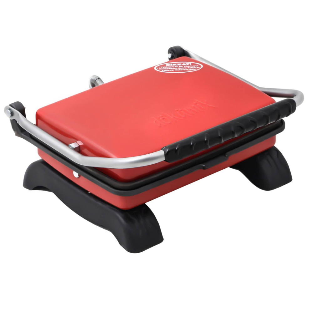 Dökümix Organik (Kaplamasız ) Demir Döküm Tost Makinası 1800 watt (KIRMIZI)