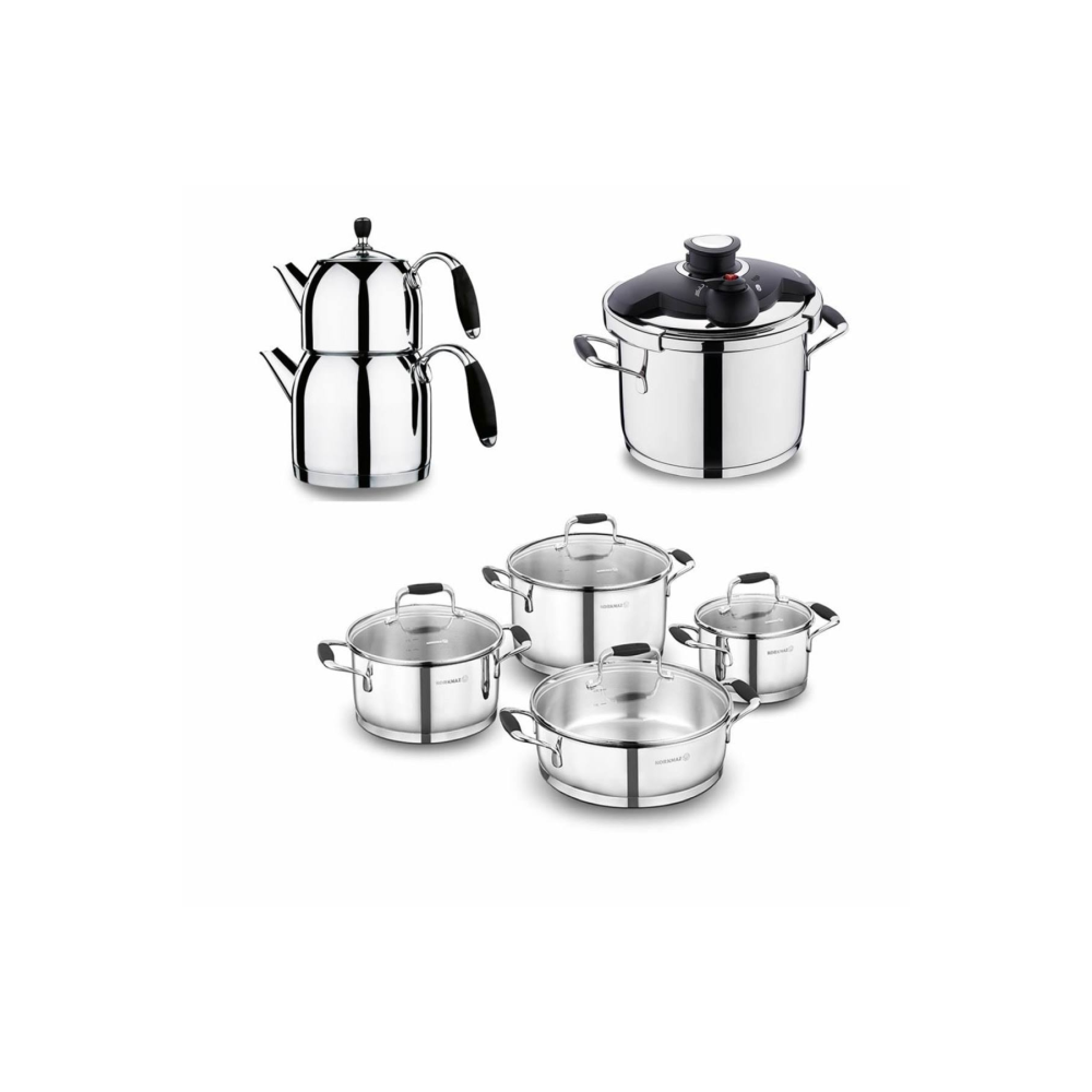 Korkmaz A1758 Flora 14 Parça Hiper Set Siyah