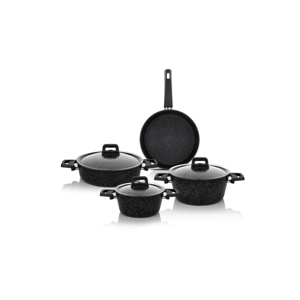 SCHAFER Siyah Rock Granit Tencere Seti -7 Parça