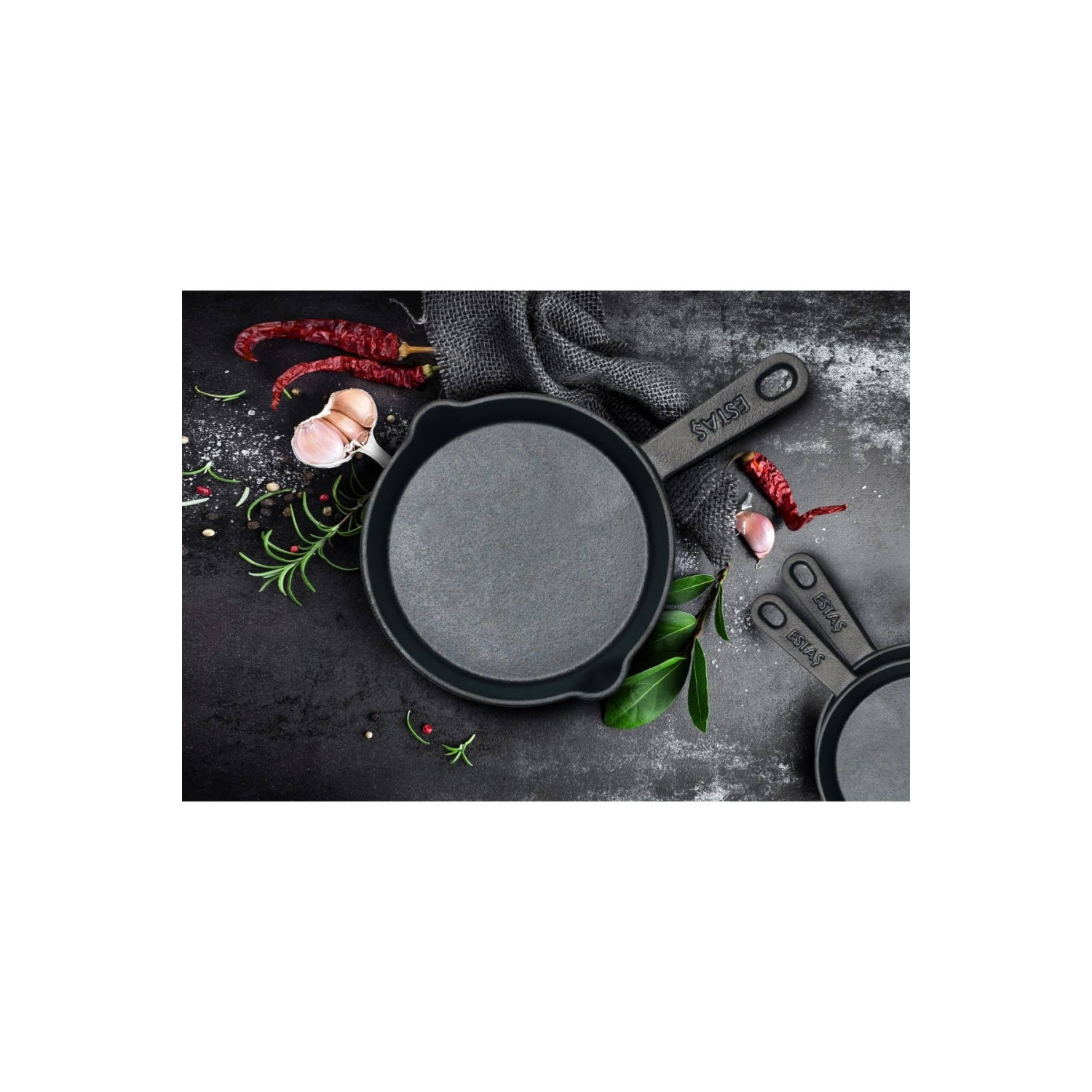 ESTAŞ Demir Döküm Kaplamasız Tava / Çap 14 Kulplu %100 Yerli Üretim