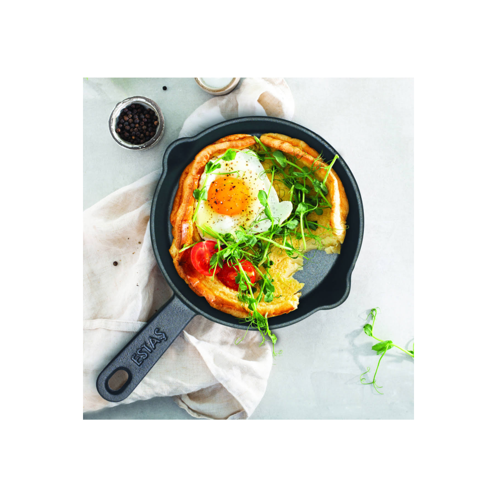 ESTAŞ Demir Döküm Kaplamasız Tava / Çap 14 Kulplu %100 Yerli Üretim