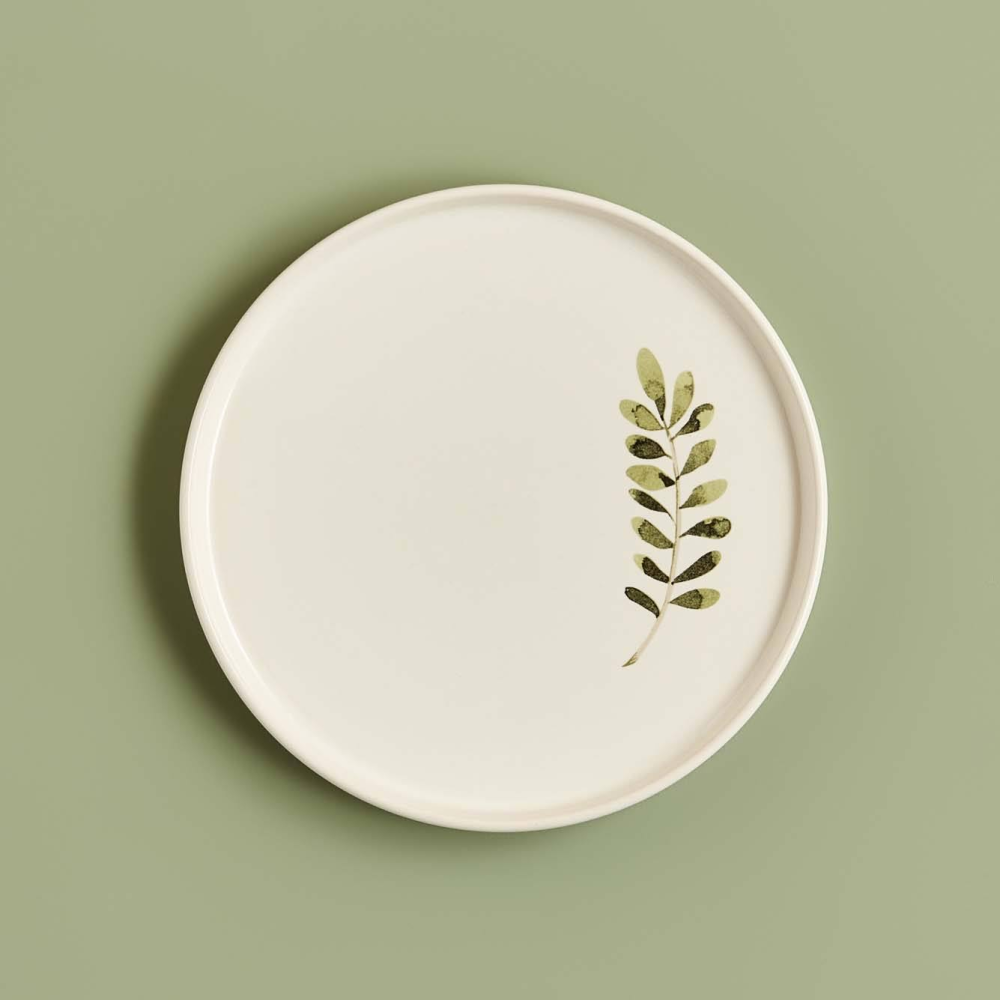Leaf Seramik Pasta Tabağı 6'lı Beyaz (20 cm)