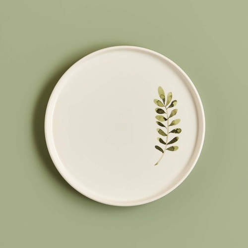 Leaf Seramik Pasta Tabağı 6'lı Beyaz (20 cm)