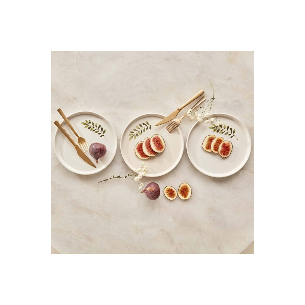 Leaf Seramik Pasta Tabağı 6'lı Beyaz (20 cm)