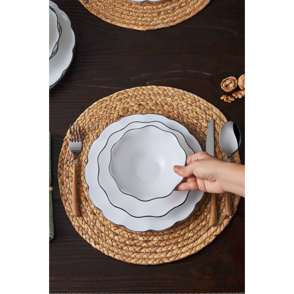 Karaca Lina 18 Parça 6 Kişilik Cam Yemek Takımı