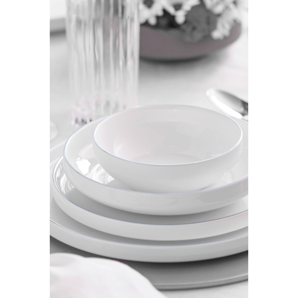 Karaca Streamline New Saturn Platin 59 Parça 12 Kişilik Porselen Yemek Takımı