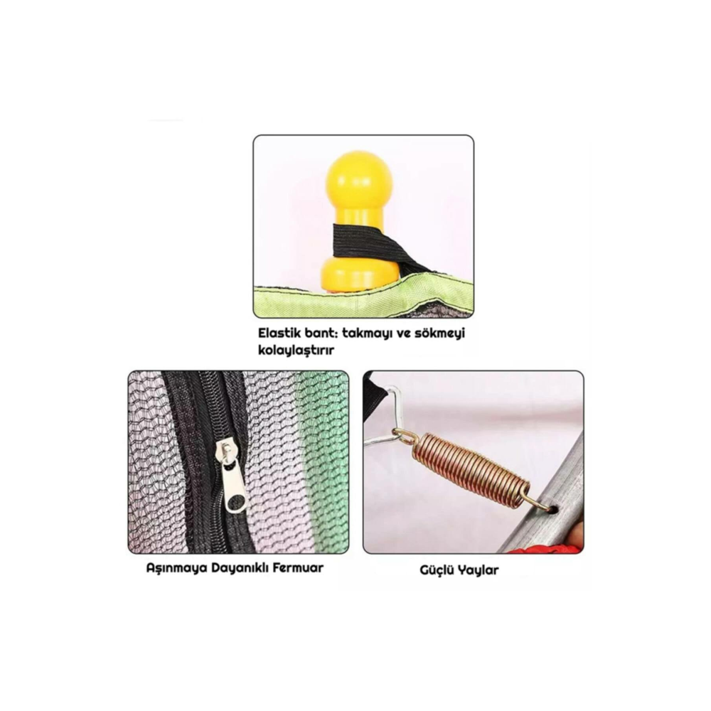 Exeo Trambolin 140CM Koruyucu Kapalı Fileli Katlanabilir Tasarım