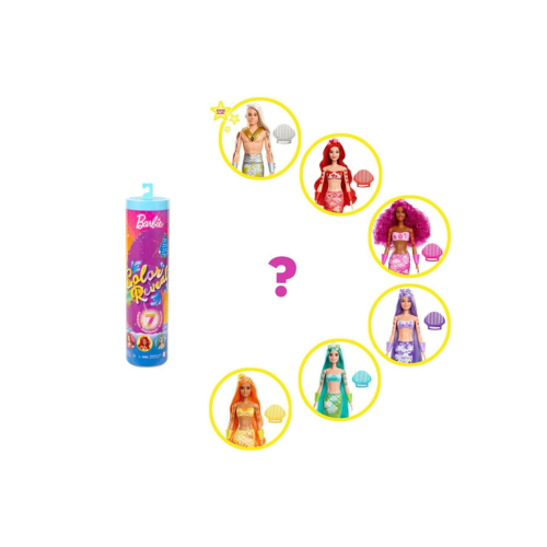 Barbie Color Reveal Renk Değiştiren Sürpriz Gökkuşağı Deniz Kızı Bebekler Hdn68