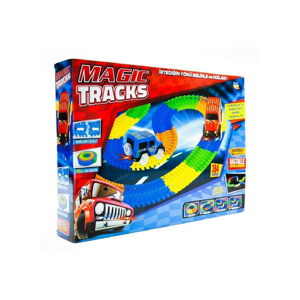 Kayyum Oyuncak Magic Tracks Hareketli Raylar 384 Parça 2 Araba