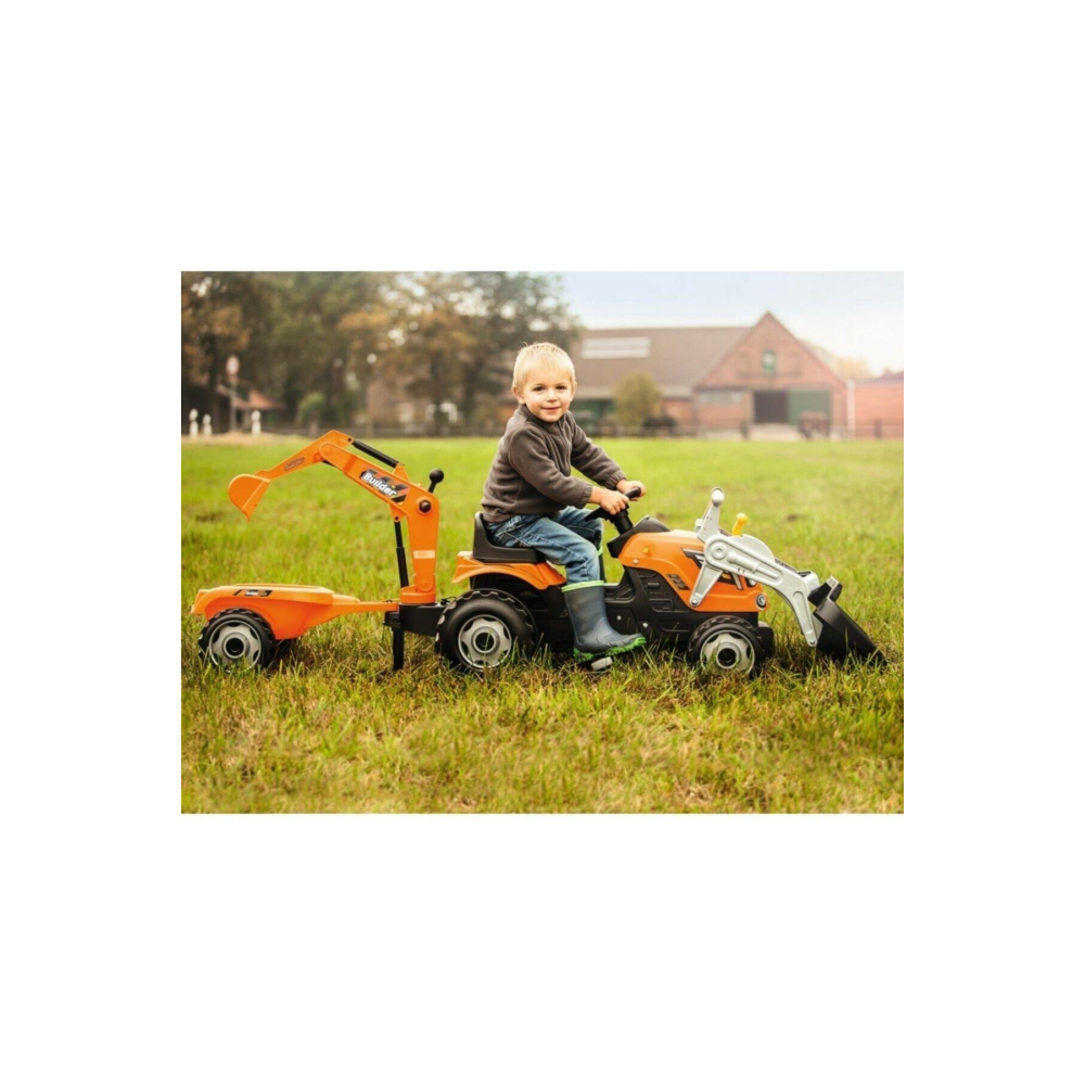 Smoby Builder Max Excavatörlü Römorklu Traktör 710301