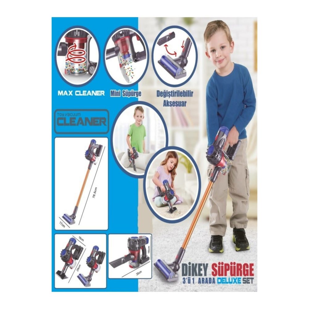 HUA-1009 Oyuncak 3 IN 1 Dikey Elektrik Süpürgesi -Vardem