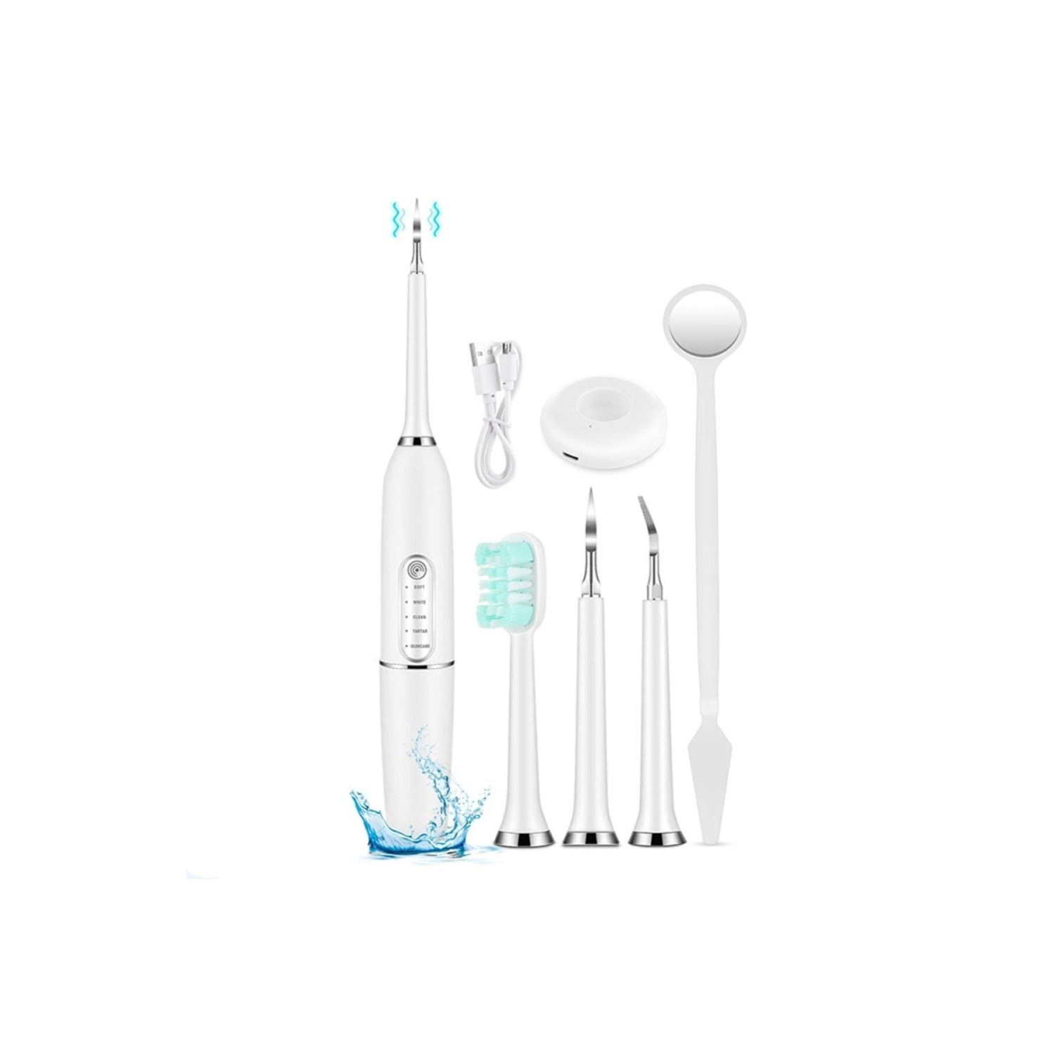 Ezere Elektrikli Diş Taşı Temizleyici Diş Tartar Sökücü USB Şarjlı Diş Fırçası Kiti