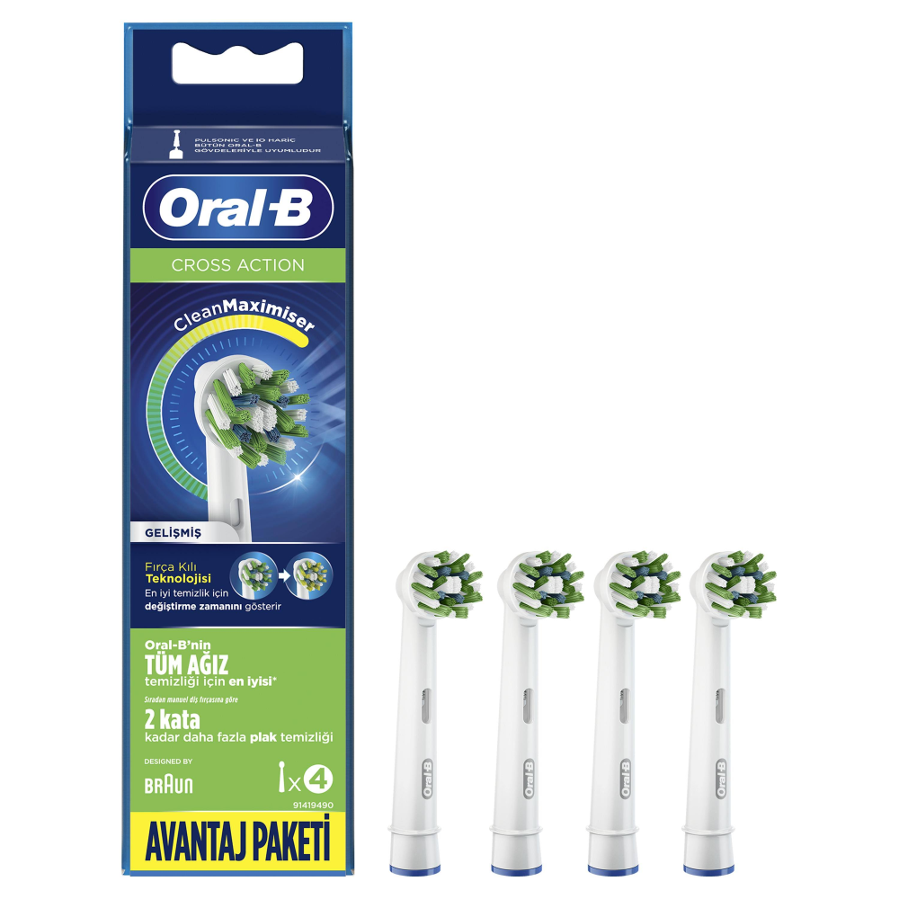 Oral-B Diş Fırçası Yedek Başlığı Cross Action 4'lü