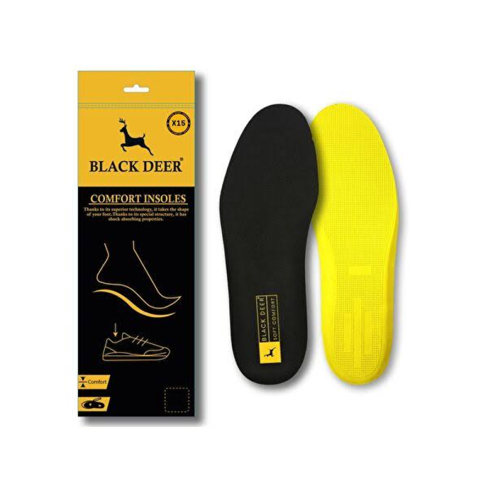 Black DEER Hyper Boost Technology X15 Soft Comfort Siyah-Sarı Ortopedik Tabanlık