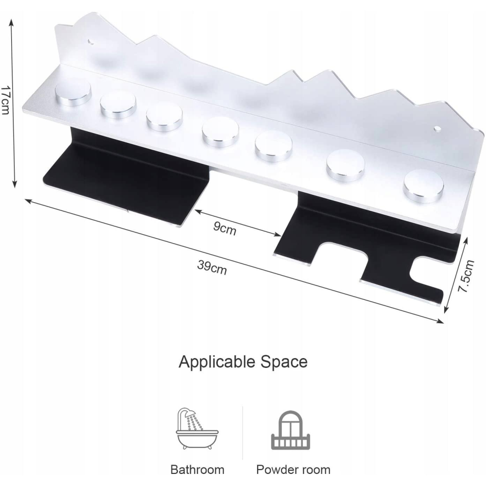 Kyrio Dyson Saç Kurutma Makinesi için Duvara Monte Saç Kurutma Makinesi Tutucu Airwrap Şekillendirici Saç Bigudi ve 7 Kıvrımlı Fıçı Kıvırma Kiti