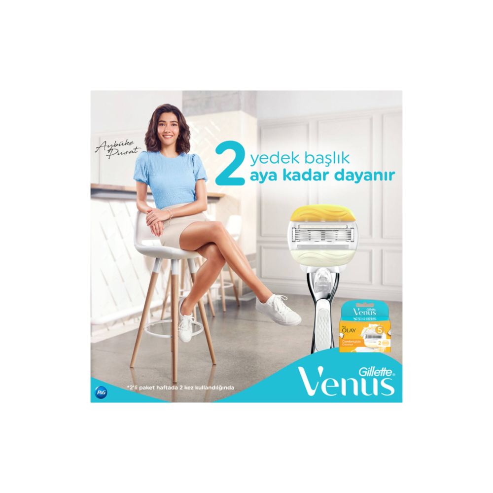 Gillette Venus Comfortglide Olay Yedek Kadın Tıraş Bıçağı 2'li