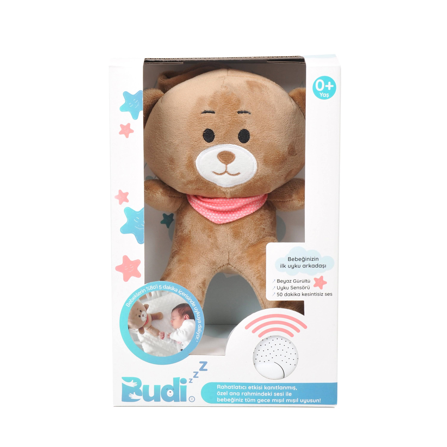 Budizzz Beyaz Gürültü Sağlayan Sensörlü Uyku Arkadaşı Kırmızı