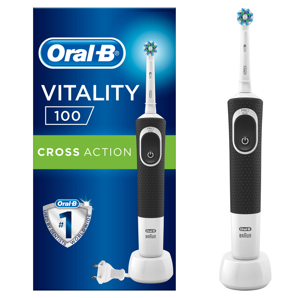 Oral-B D100 Siyah Vitality Cross Action Şarjlı Diş Fırçası
