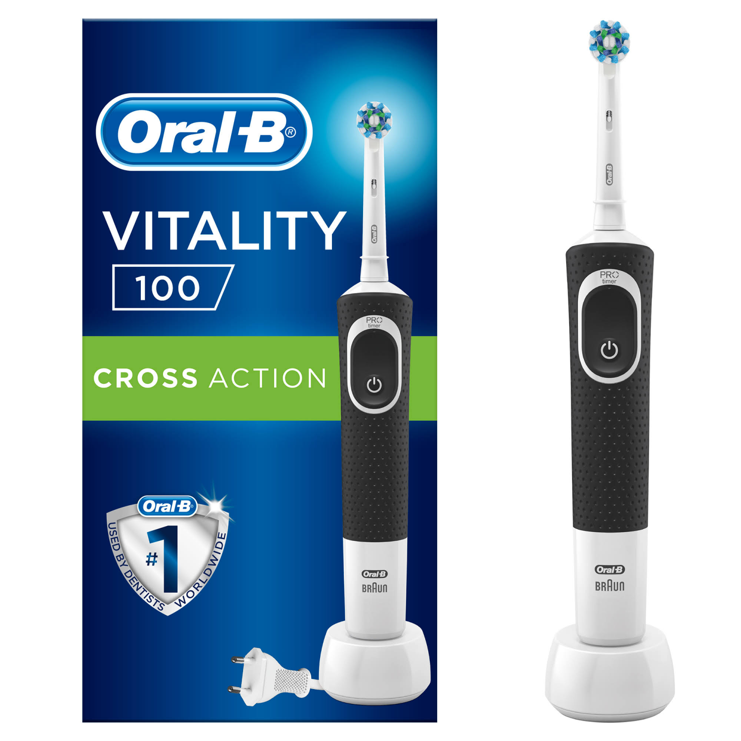 Oral-B D100 Siyah Vitality Cross Action Şarjlı Diş Fırçası