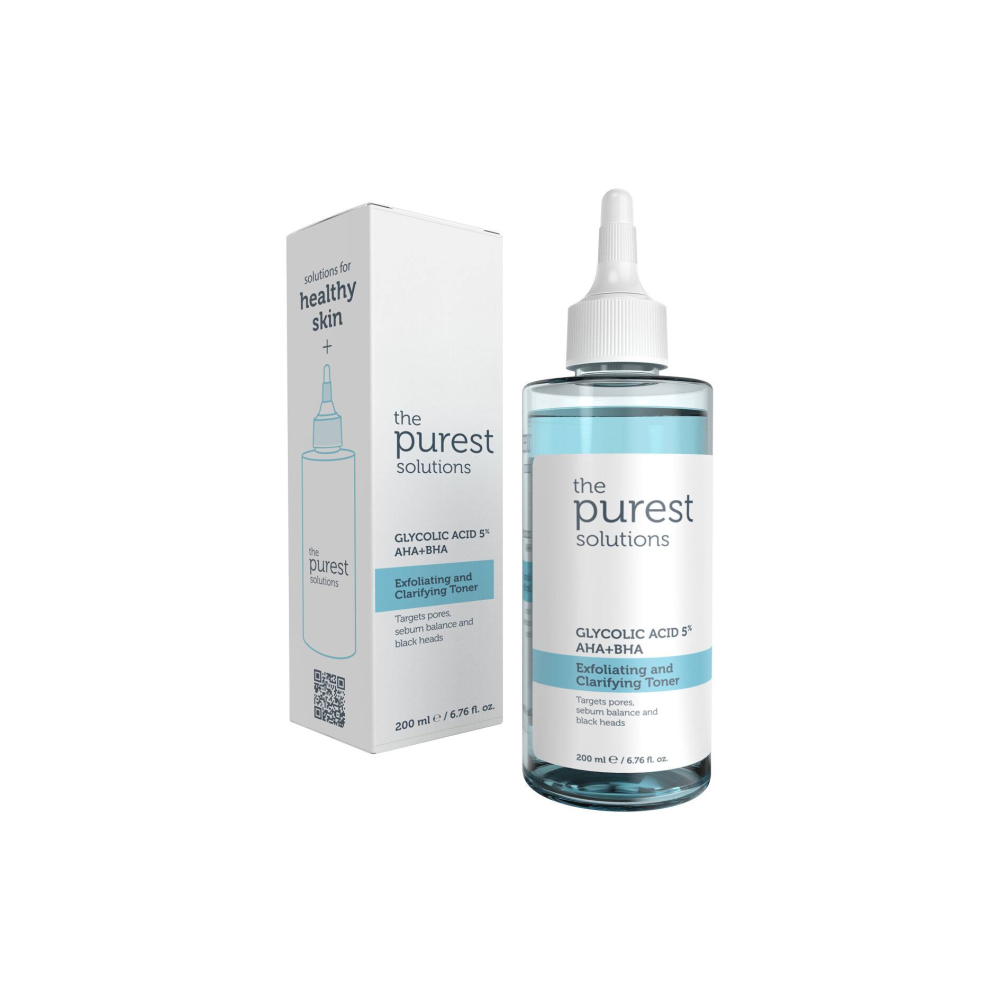 The Purest Solutions Glycolic Acid 5% AHA + BHA Gözenek Sıkılaştırıcı ve Arındırıcı Tonik 200 ml