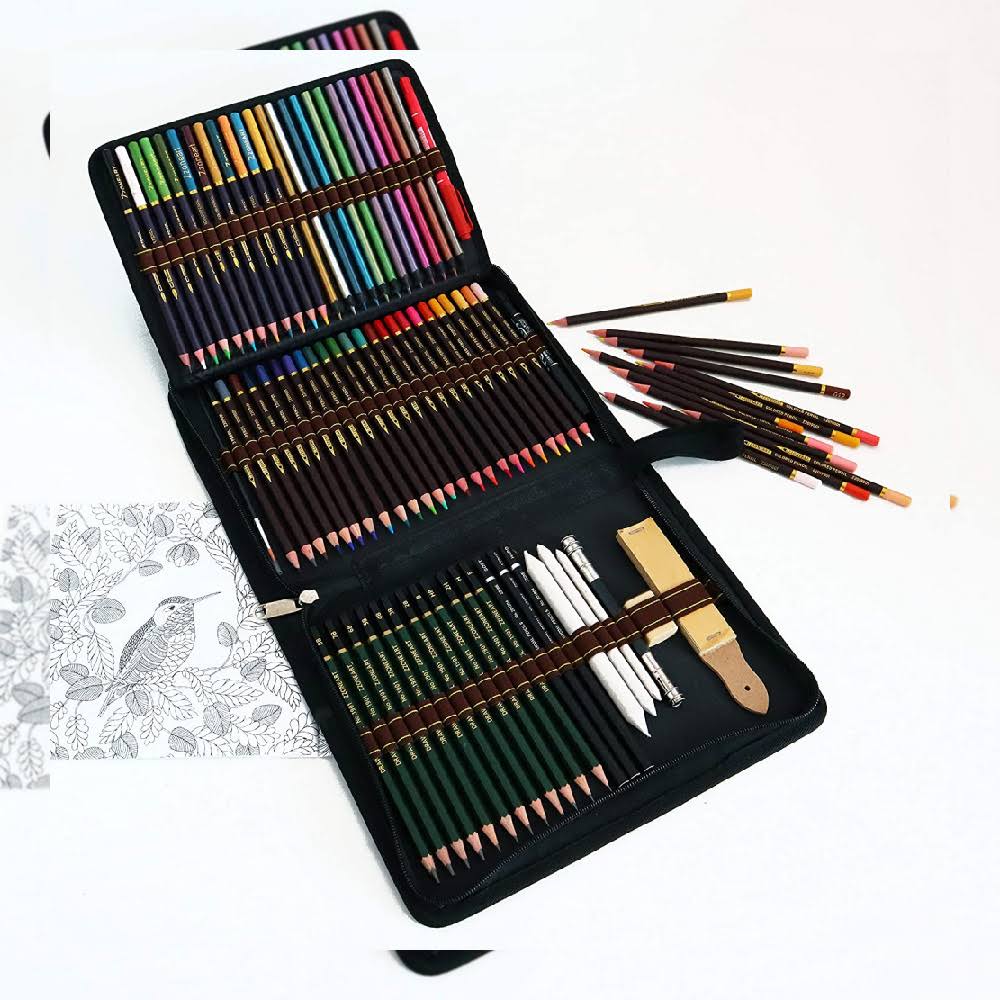 Boya kalemleri çizim setleri, boyama kalemleri, çizim kalemleri, çizim kalemleri, çizim kalemleri, çizim ve çizim için profesyonel sanat seti ve set