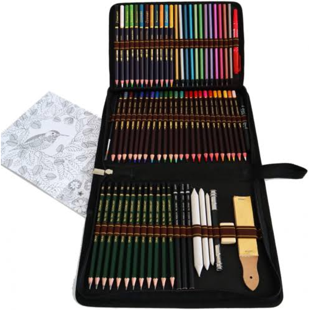 Boya kalemleri çizim setleri, boyama kalemleri, çizim kalemleri, çizim kalemleri, çizim kalemleri, çizim ve çizim için profesyonel sanat seti ve set