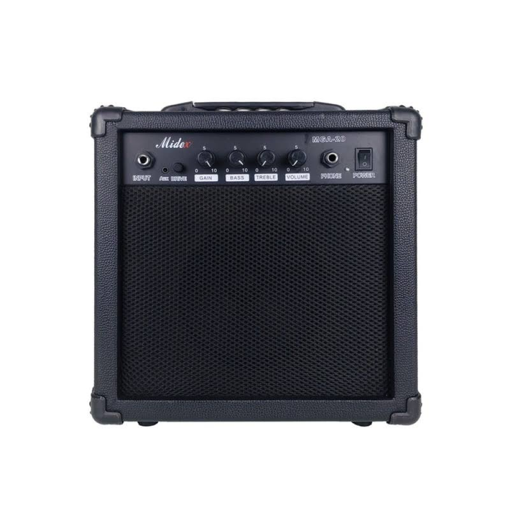 Midex RPH20BK-AMP 20 Watt Gainli Amfi Siyah Elektro Gitar Seti