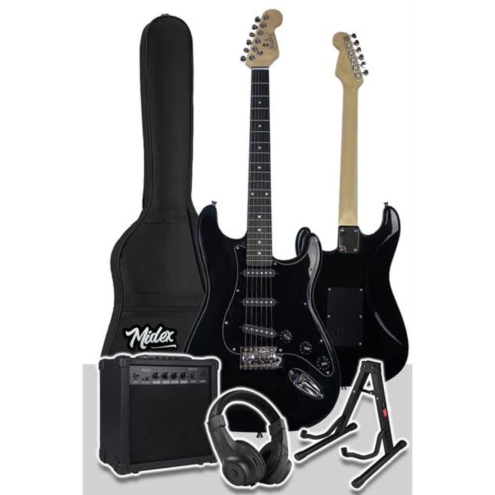 Midex Rph20xbk-amp Black Elektro Gitar Seti 20 Watt Gain'li amfi