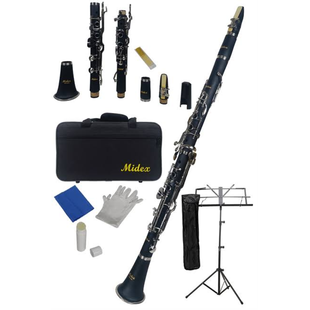 Midex BNS-4000 Sol Klarnet 4 Yüzüklü (Askı Çanta Kamış Bez Eldiven)