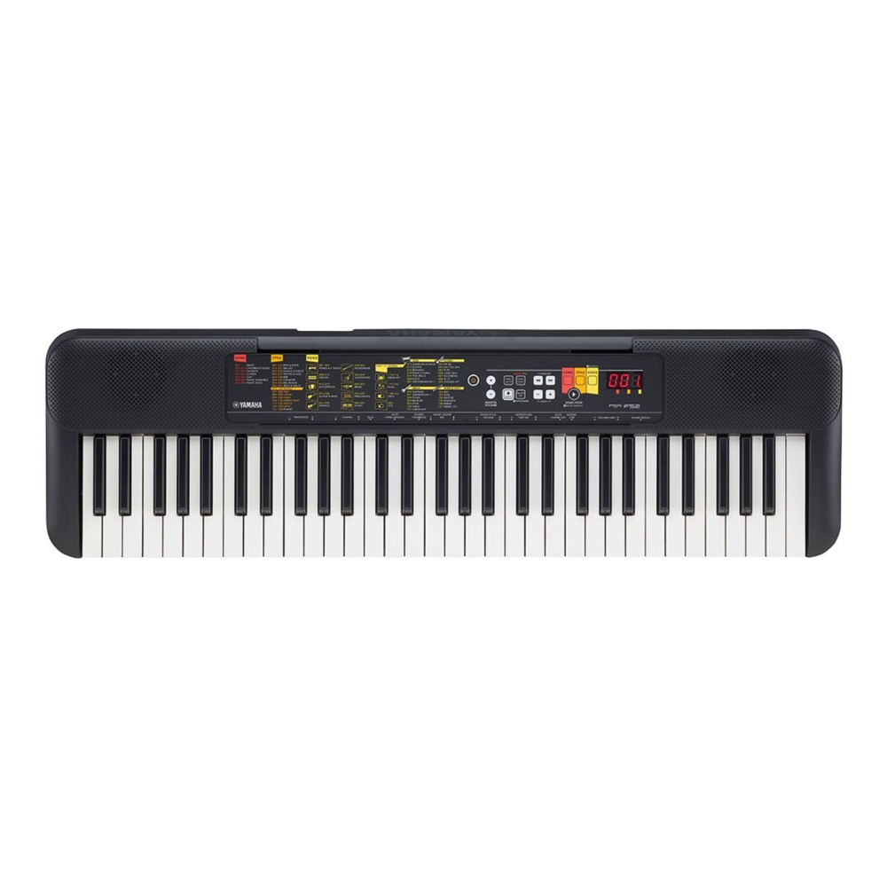 Yamaha PSR-F52 dijital klavye, siyah – 61 tuşlu, 144 enstrüman sesi ve 158 eşlik stili, 920 mm × 266 mm × 73 mm