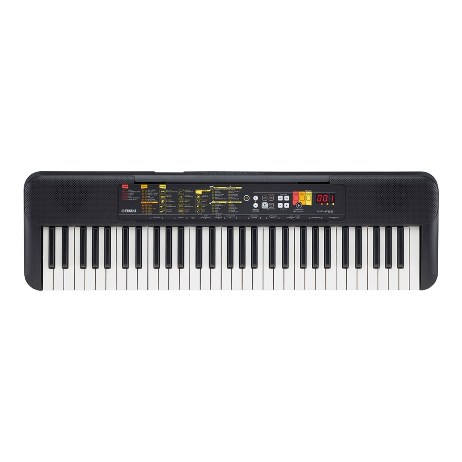 Yamaha PSR-F52 dijital klavye, siyah – 61 tuşlu, 144 enstrüman sesi ve 158 eşlik stili, 920 mm × 266 mm × 73 mm